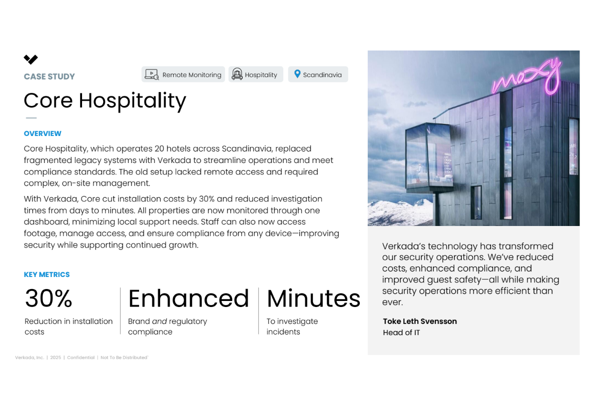 Core Hospitality Verkada Case Study
